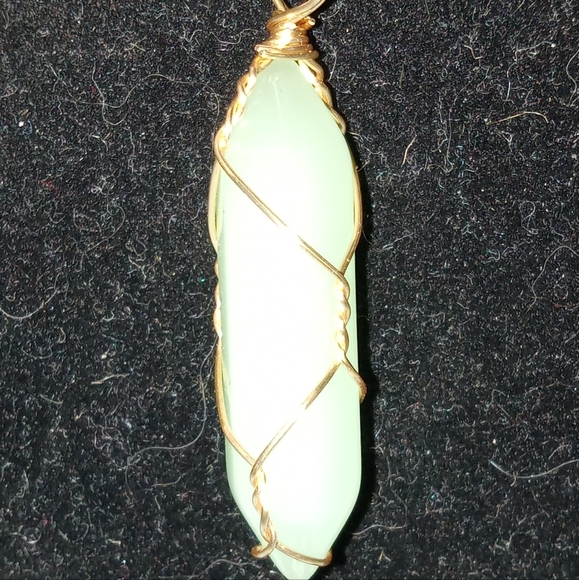 Matching Necklace and Ring Set w/Multi-colored Pendant on Black Cord - Picture 4 of 6